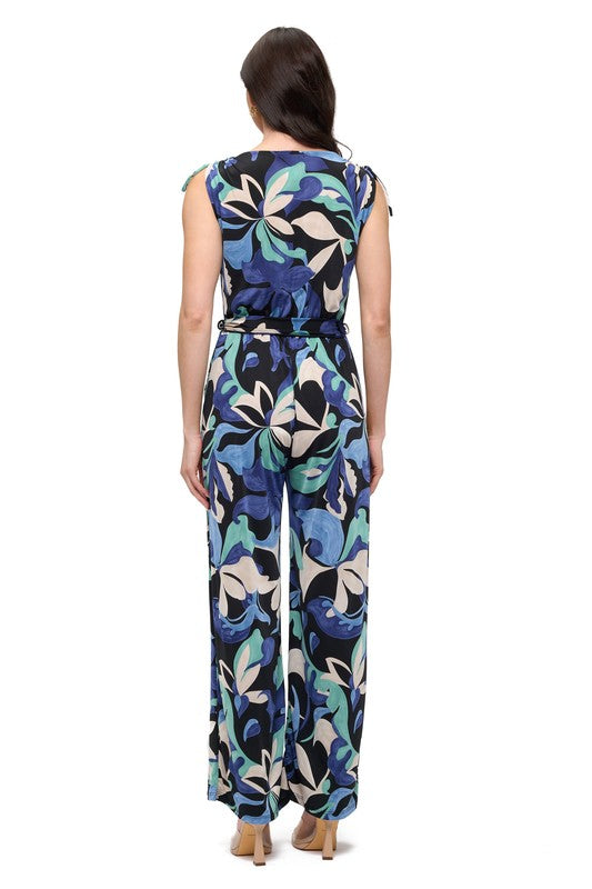 Ariella Surplice Jumpsuit w/ Belt