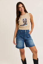 "Western Boots" Crew Neck Vest
