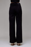 Hidden Suede Stretch High Rise Classic Straight Jeans in Suede Black – luxe stretch suede pants from TandyWear women’s boutique back view