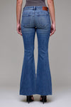 Hidden Low Rise Flare Jean in Medium Wash – soft stretch denim flares from TandyWear boutique back view 
