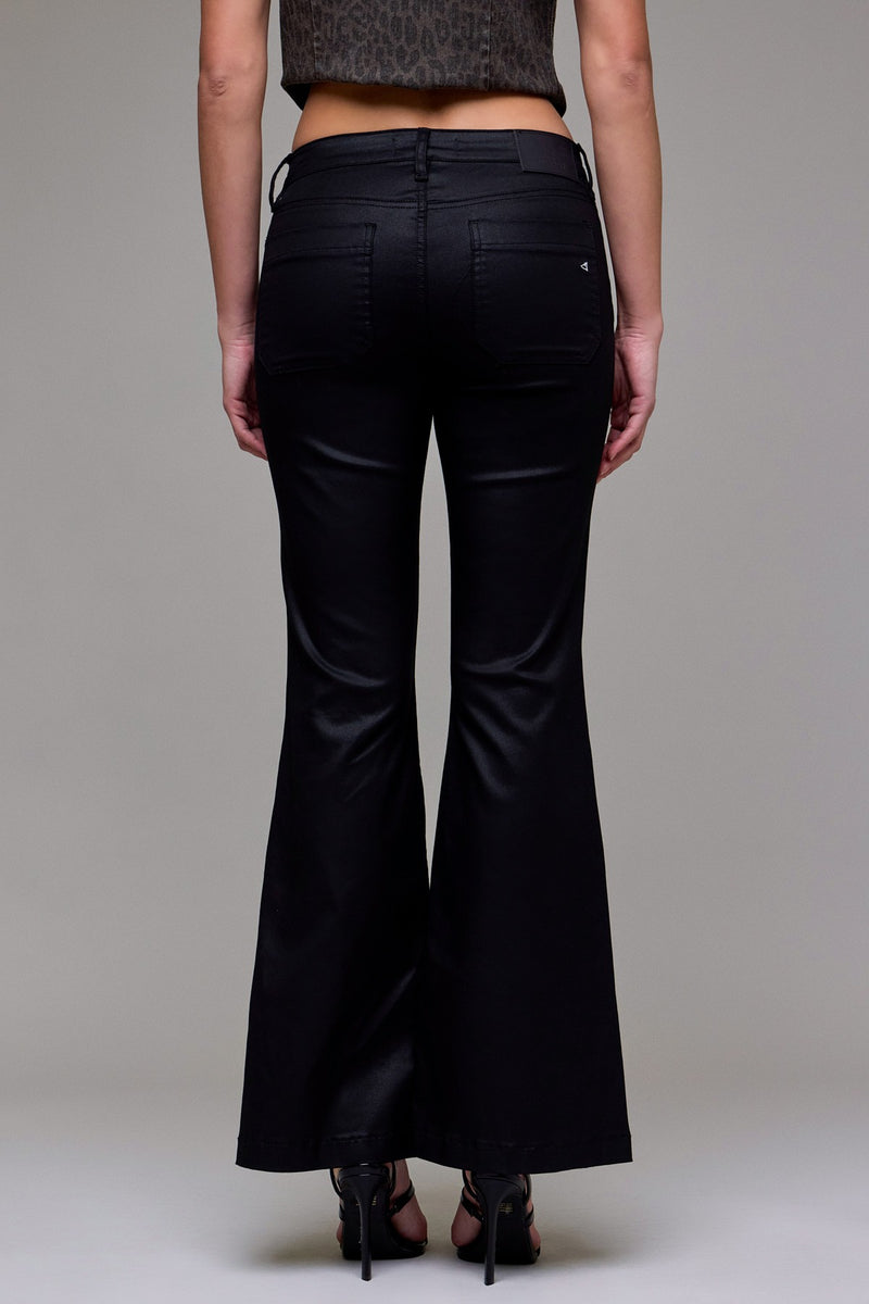 Hidden Coated Mid Rise Fashion Flare Jeans