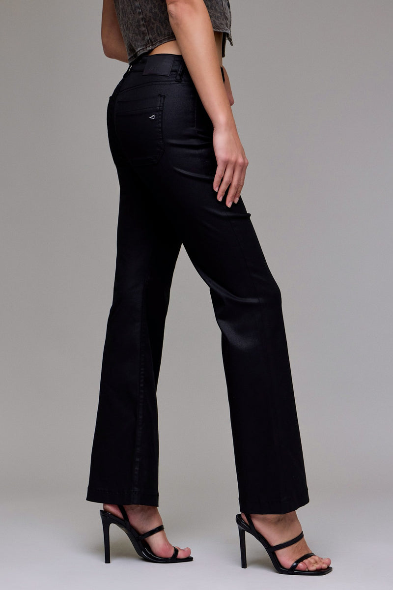 Hidden Coated Mid Rise Fashion Flare Jeans