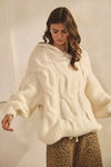 Relaxed Rib Loose Sweater With Hood