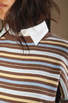 Striped Knit Collar Top