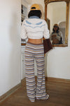 Striped Knit Flare Pants