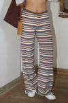 Striped Knit Flare Pants