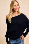 Waffle Knit Off Shoulder Top