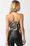 Zebra Asymmetric Halter Top