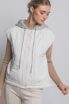 Quilted Drawstring Hooded Vest