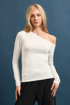 Modal One Shoulder Long Sleeve Top