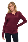Long Sleeve Keyhole Top In Modal