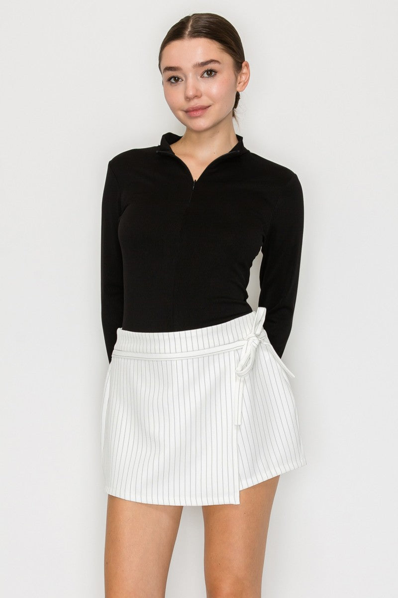 Zip Up Mock Long Sleeve Bodysuit