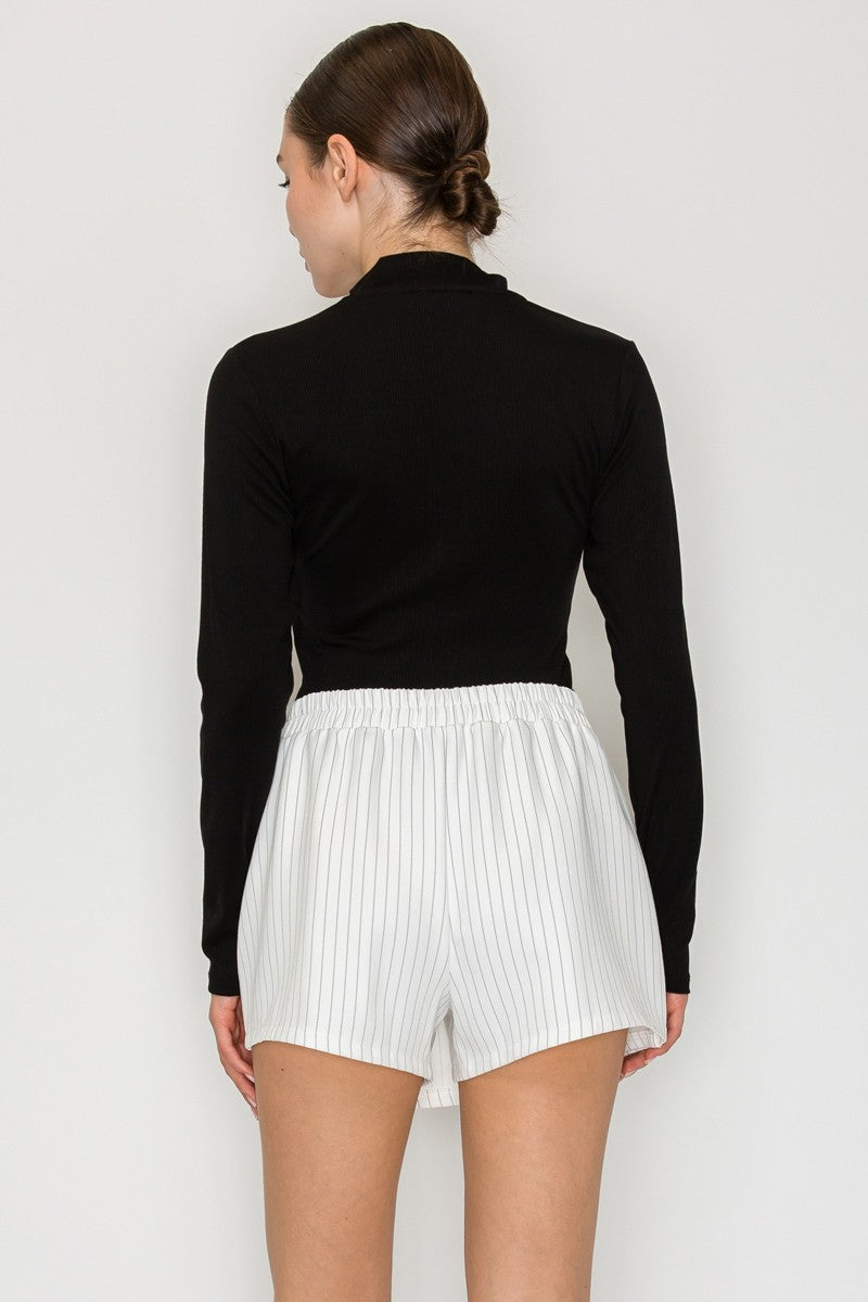 Zip Up Mock Long Sleeve Bodysuit