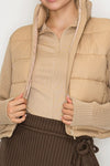 Knit Sleeve Padded Jacket