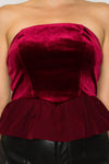 Tube Velvet Peplum Top