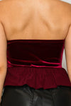 Tube Velvet Peplum Top