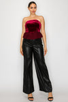 Tube Velvet Peplum Top