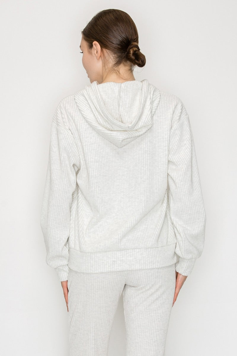 Ribbed Hoodie Sweatshirt