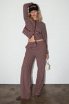 Striped Knit Wide Leg Pants | Soft Relaxed Fit Lounge Pants