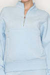 Mock Neck Half Zip Up Top