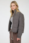Quilted Square Zip Up Puffer Jacket