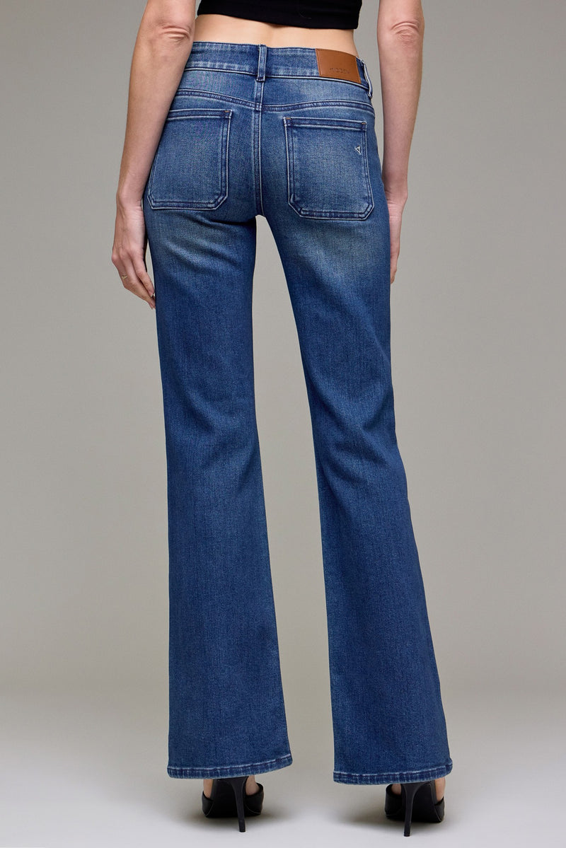 Hidden Double Waistband Low Rise Bootcut Jean
