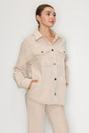 Oversized Buttoned Drop Shoulder Shacket