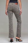 Tiger Print Low Rise Bootcut Jeans