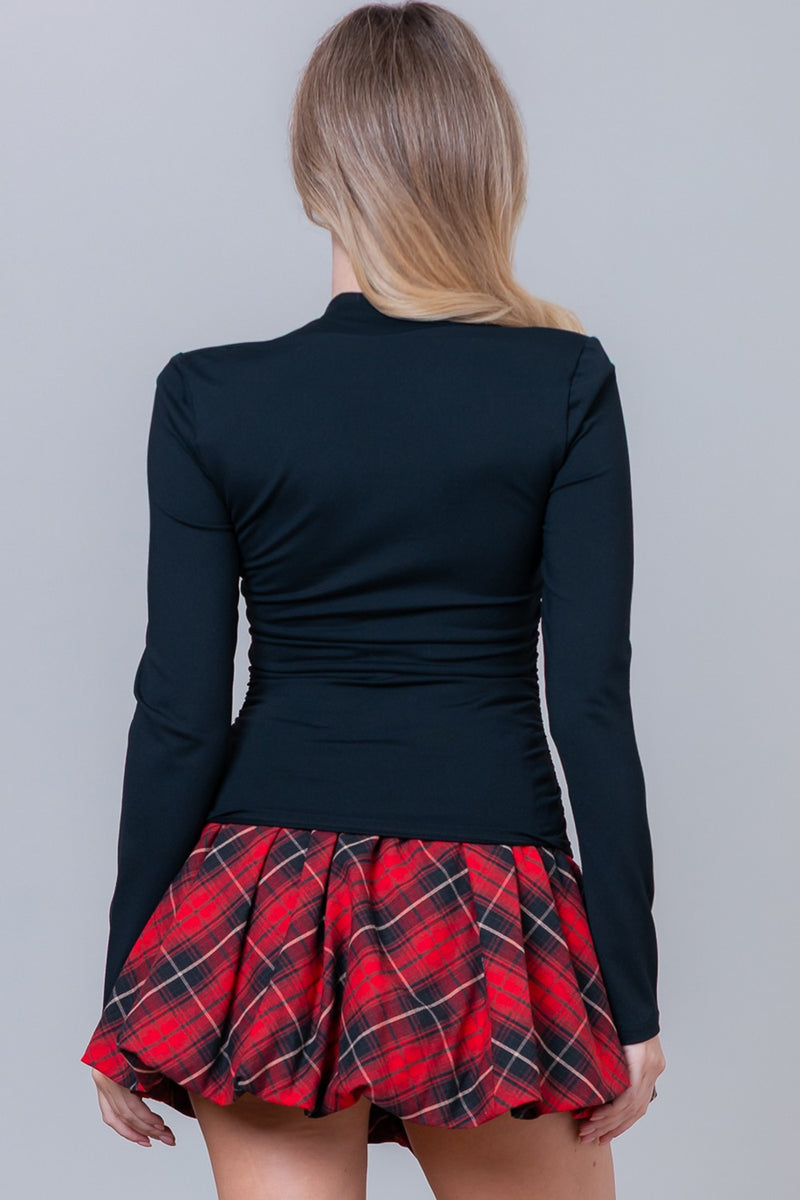 Sqaured Neck Long Sleeve Top