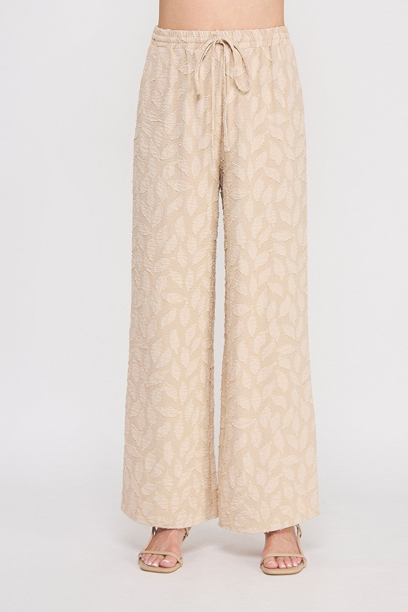 Jacquard High Elastic Tie Pants With Pockets