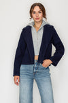 Hooded Button Blazer Jacket