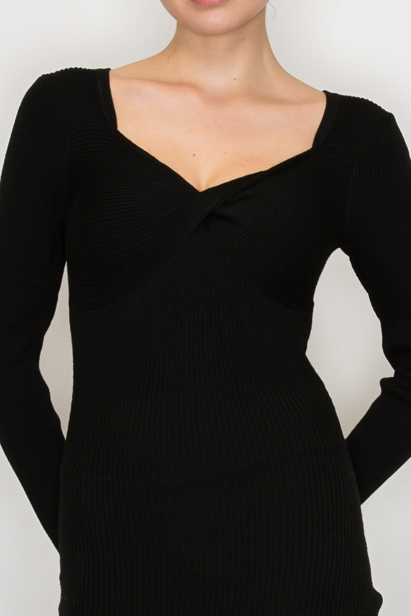 Twisted Rib Sweater Mini Dress