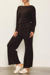 Ribbed Knit Wide Leg Pants