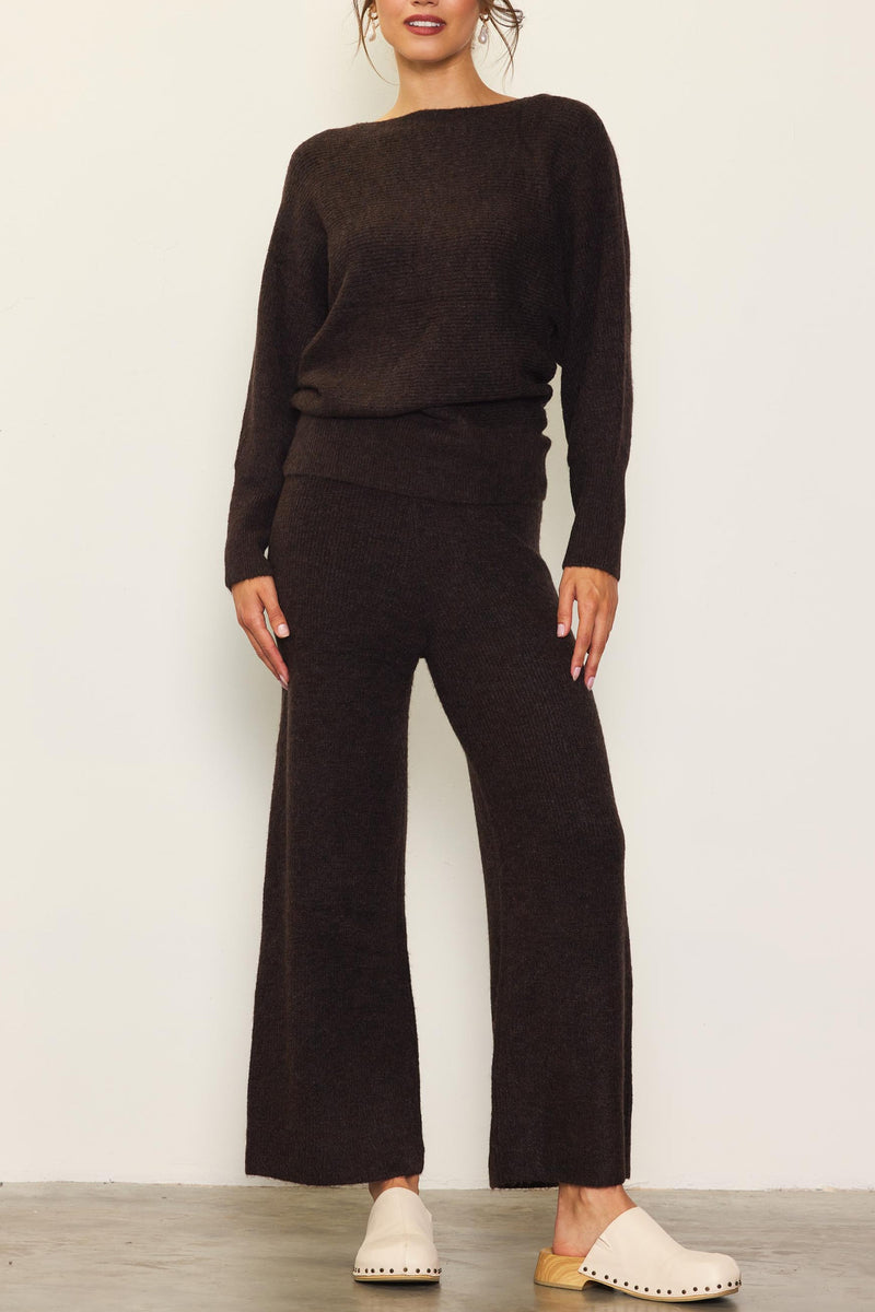 Off Shoulder Rib-Knit Sweater