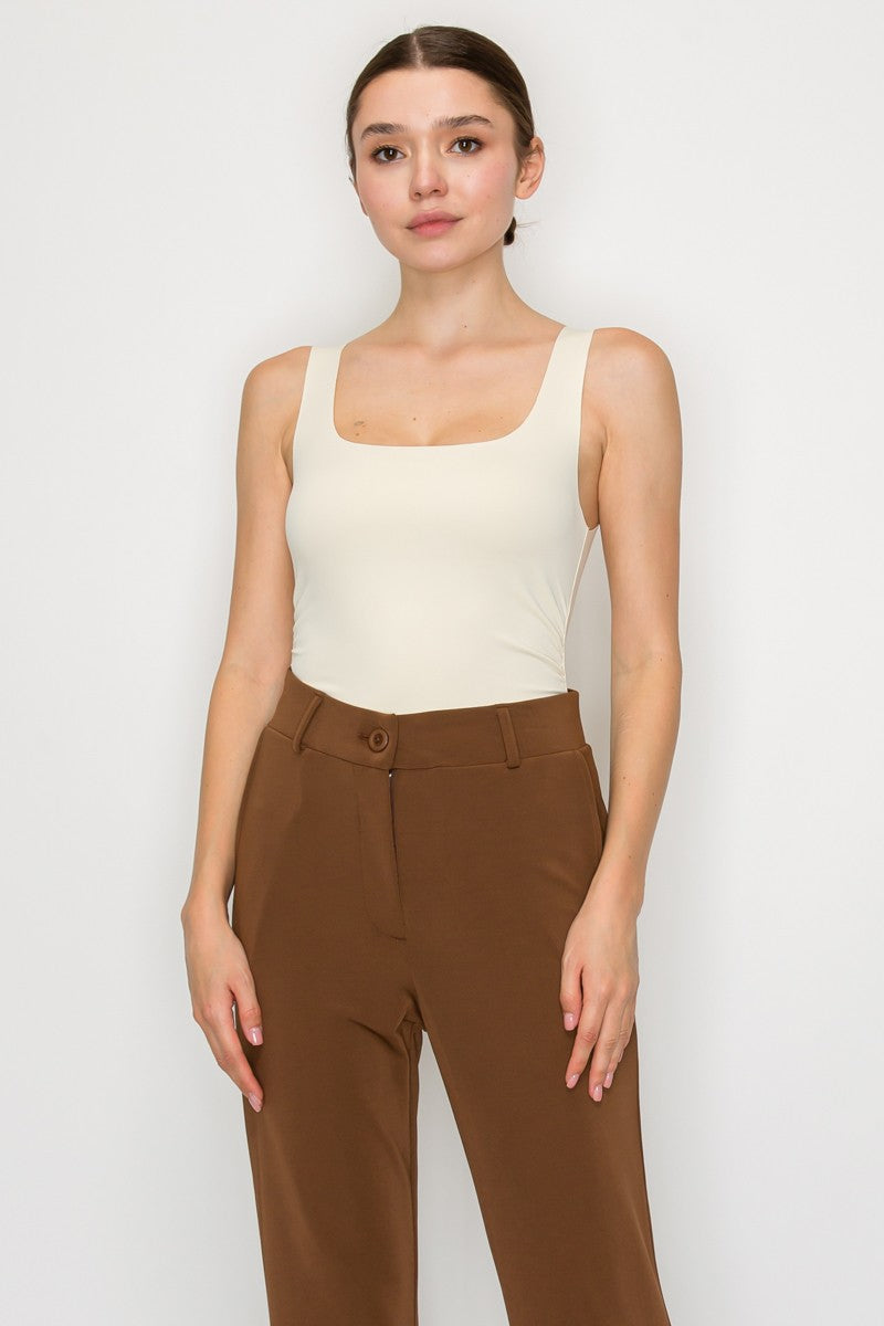 Square Neck Sleeveless Bodysuit