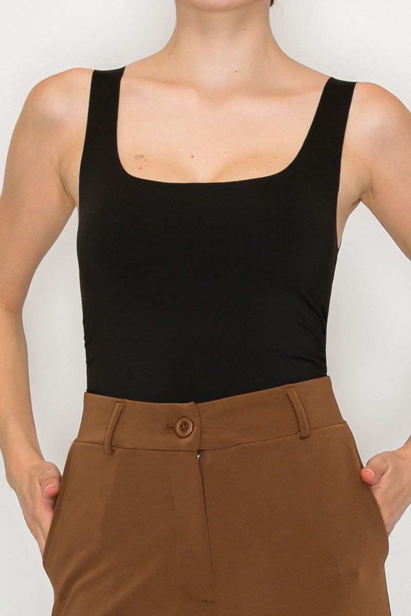 Square Neck Sleeveless Bodysuit