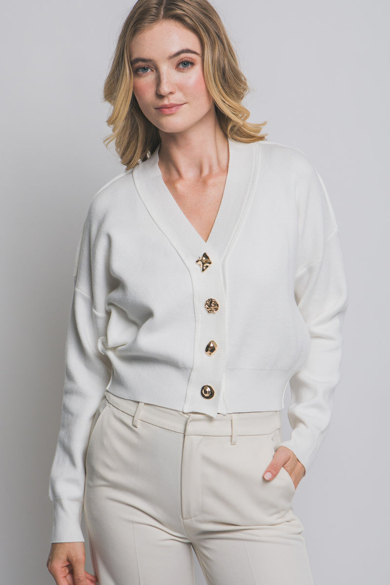 Metal Button Up Cardigan