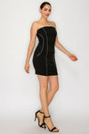 Rhinestone Seam Tube Mini Dress