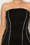Rhinestone Seam Tube Mini Dress