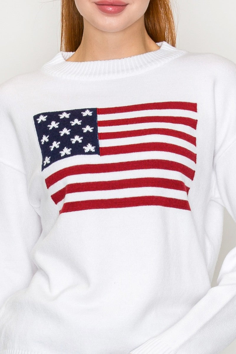 American Flag Sweater Top
