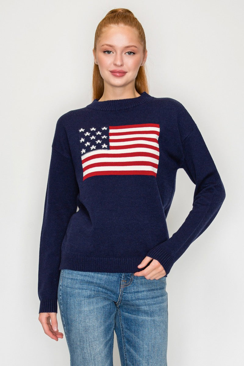 American Flag Sweater Top
