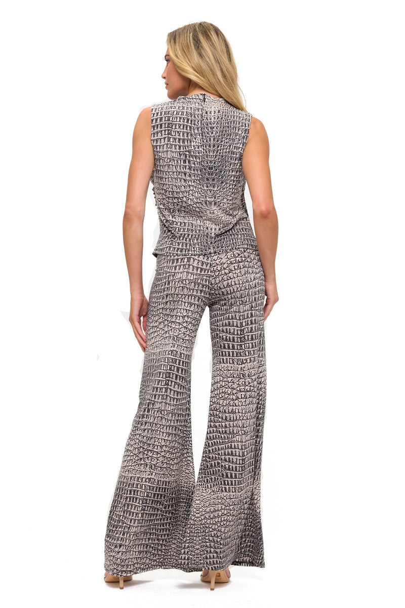 Sequin Snake Skin Palazzo Pant