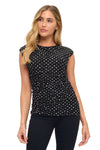 Polka Dot Lace Ruched Tank Top