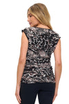 Leopard Lace Ruched Tank Top