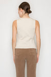 Gold Button Hem Slit Sweater Vest