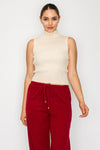 Turtle Neck Sleeveless Sweater Top