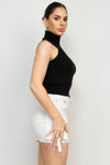 Turtle Neck Sleeveless Sweater Top