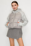 Hoodie Zip-Up Quilted Crop Jacket