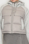 Hoodie Zip-Up Quilted Crop Jacket
