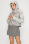 Hoodie Zip-Up Quilted Crop Jacket